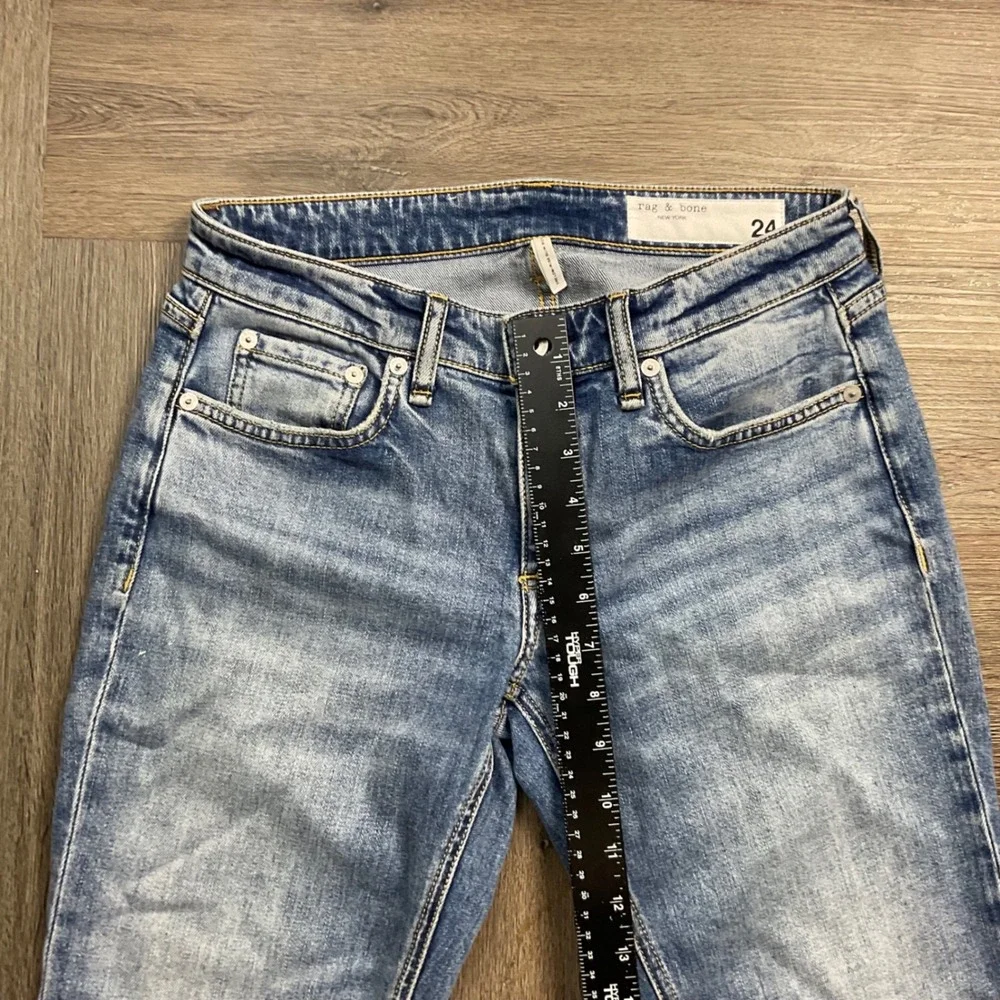 Rag & Bone Dre Low‎ Rise Slim Boyfriend Denim Jeans Blue Womens 24 Blue Boho Y2K